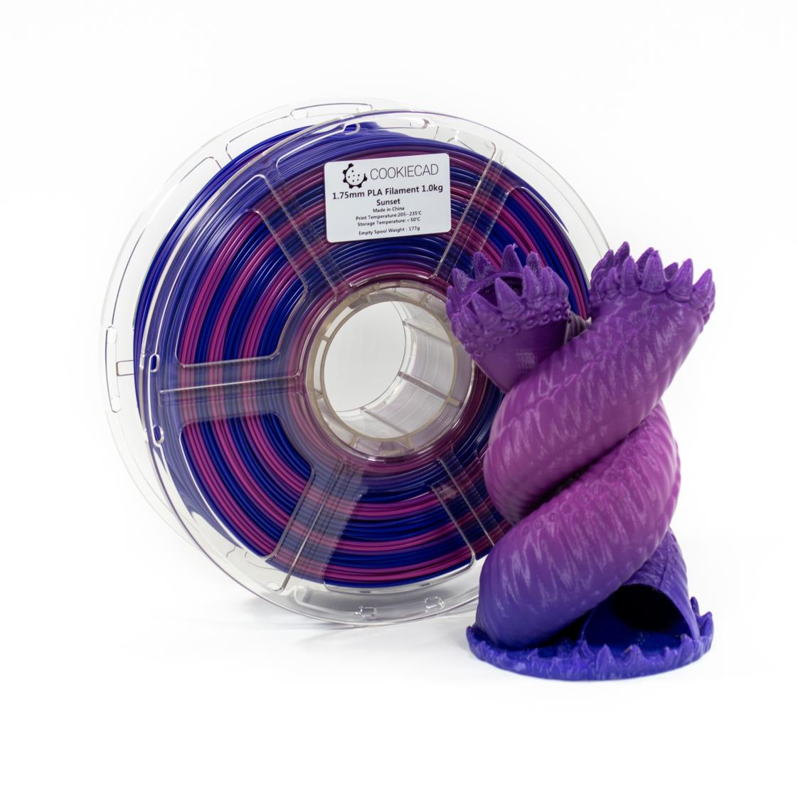 Sunset (dark blue → purple → magenta) PLA Filament 1.75mm, 1kg