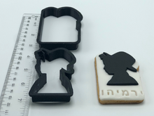 Load image into Gallery viewer, Bar Mitzvah Boy Tefillin Black Hat Jewish Fondant/Cookie Cutter 2pc SET