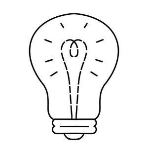 1 Lamp, bulb, idea, light bulb cutter + stamp