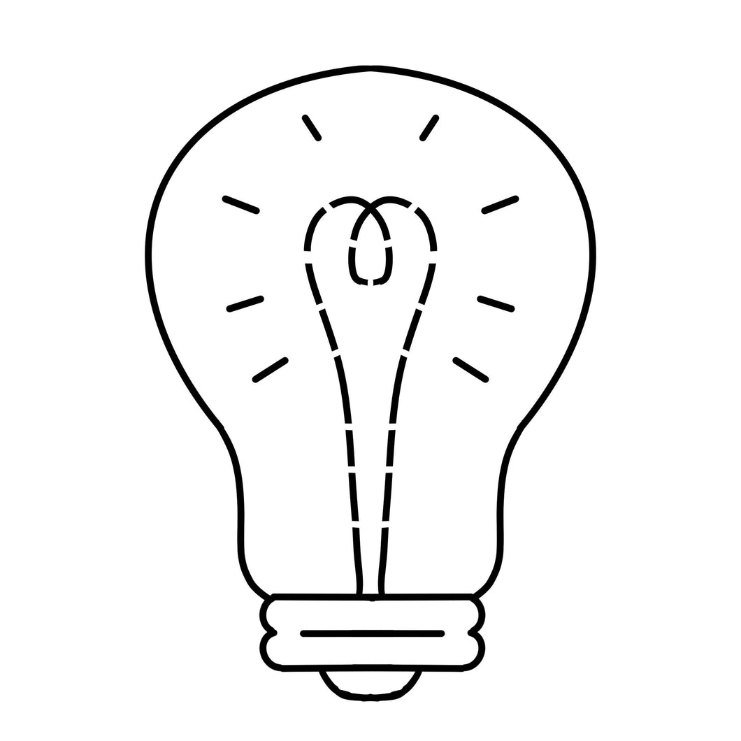 1 Lamp, bulb, idea, light bulb cutter + stamp