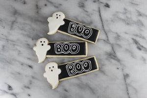 Ghost Place Card Cookie | Lil MIss Cakes