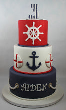 Load image into Gallery viewer, Nautical Birthday Cake