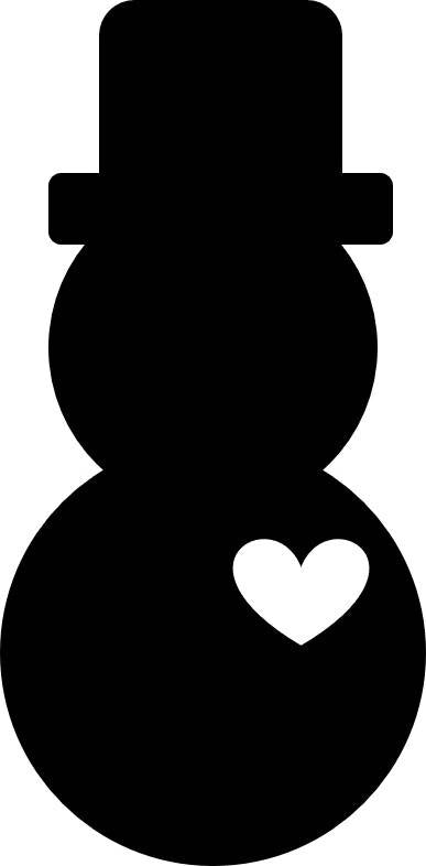 Snowman - Heart Cutout